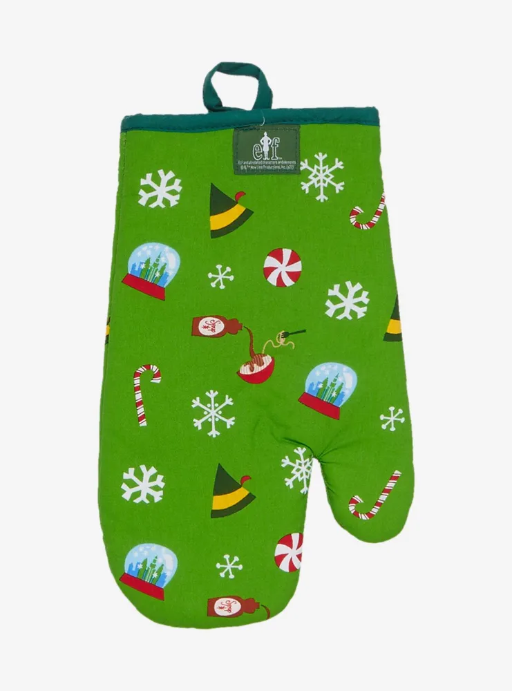 Elf Christmas Icons Oven Mitt