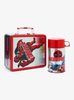 Marvel Deadpool Metal Lunch Box With Insulated Beverage Container