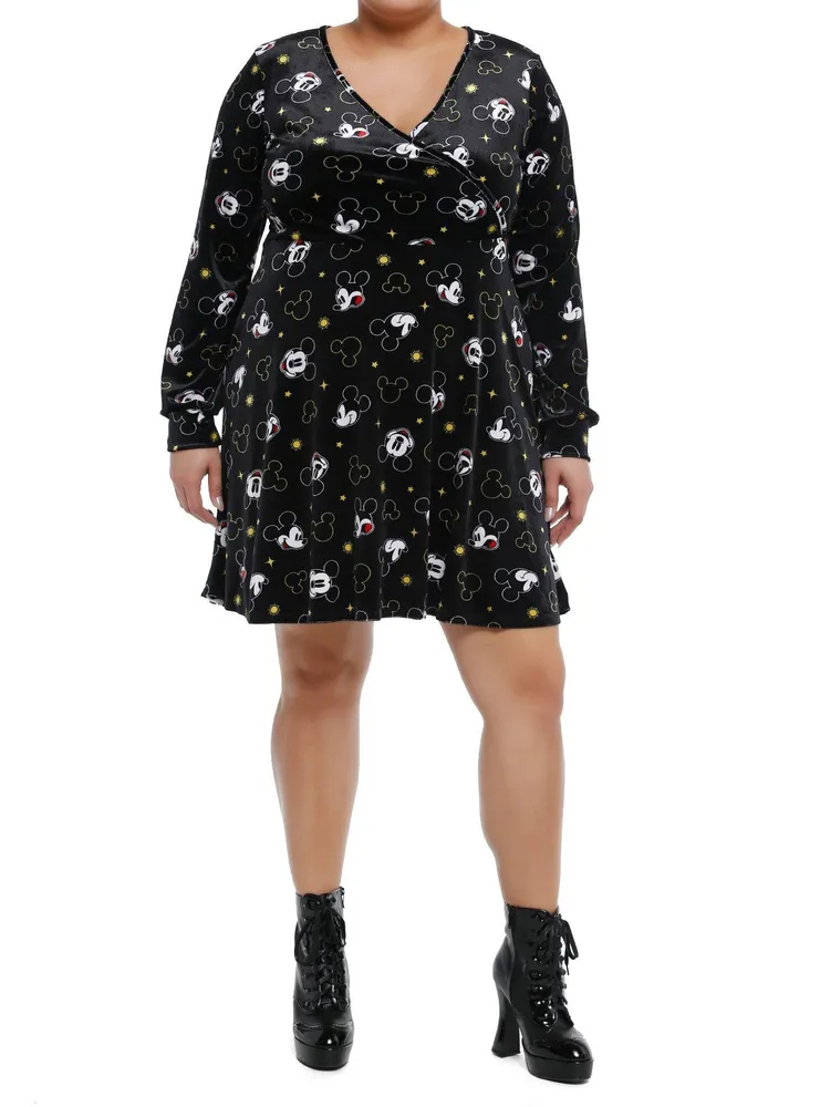 Disney Mickey Mouse Icons Velvet Dress Plus