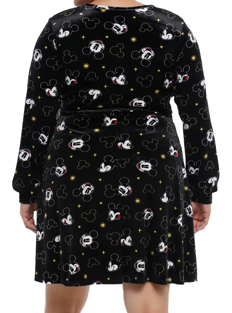 Disney Mickey Mouse Icons Velvet Dress Plus