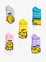 Gudetama Words Stripe No-Show Socks 5 Pair