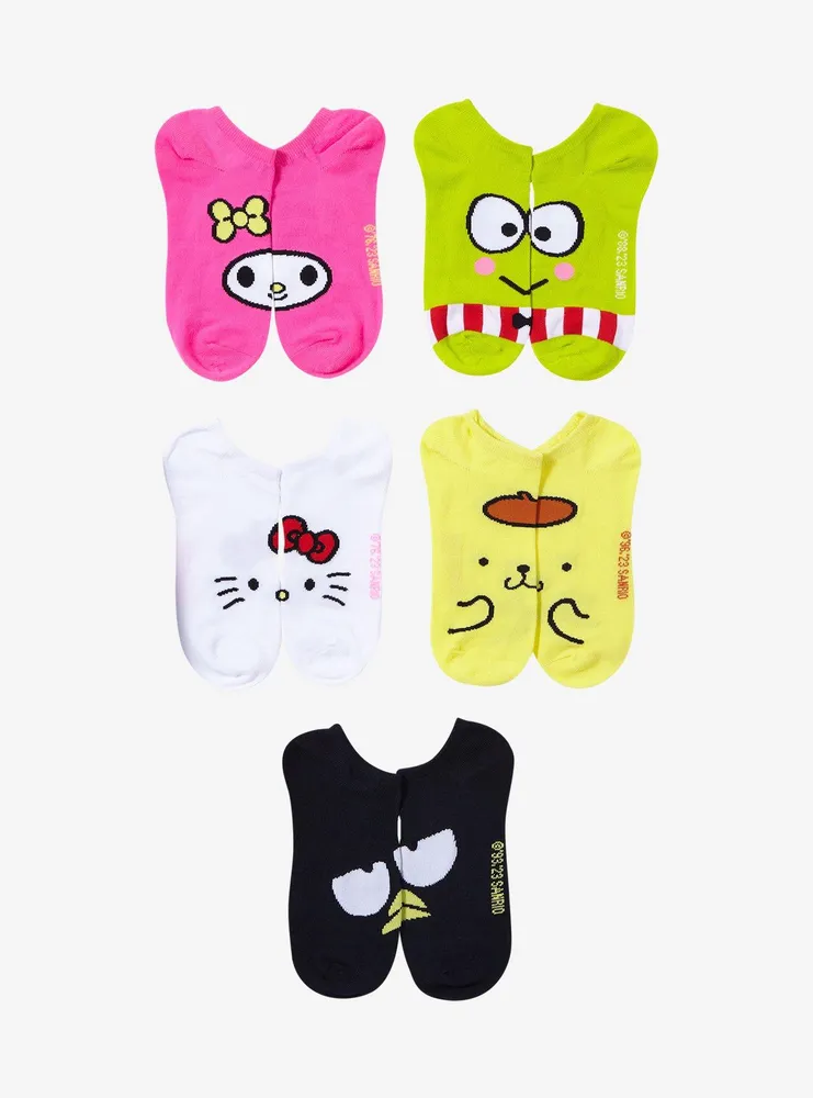 Hello Kitty And Friends Jumbo Face No-Show Socks 5 Pair