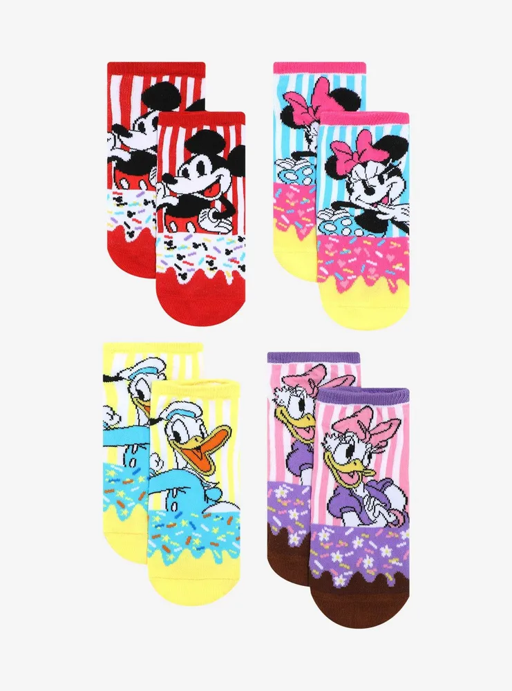 Disney Mickey Mouse & Friends Donut No-Show Socks 4 Pair
