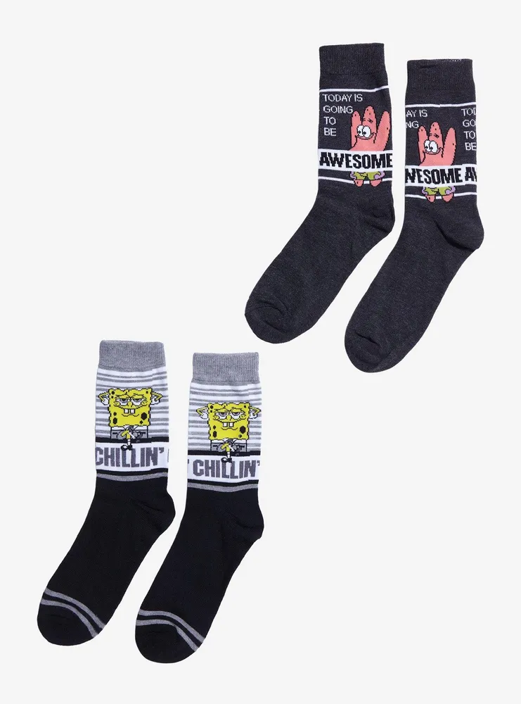 SpongeBob SquarePants Awesome & Chillin' Crew Socks 2 Pair