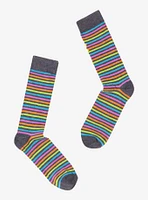 Rugrats Logo Rainbow Stripe Crew Socks