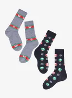 Super Mario Holiday Crew Socks 2 Pair
