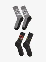 Jurassic Park Quote & Logo Crew Socks 2 Pair