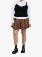 Social Collision Black Cami Girls Long-Sleeve Twofer Plus