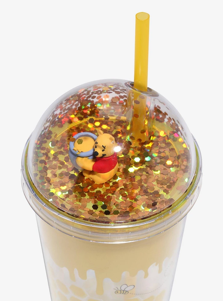 Disney Winnie The Pooh Glitter Dome Acrylic Travel Cup