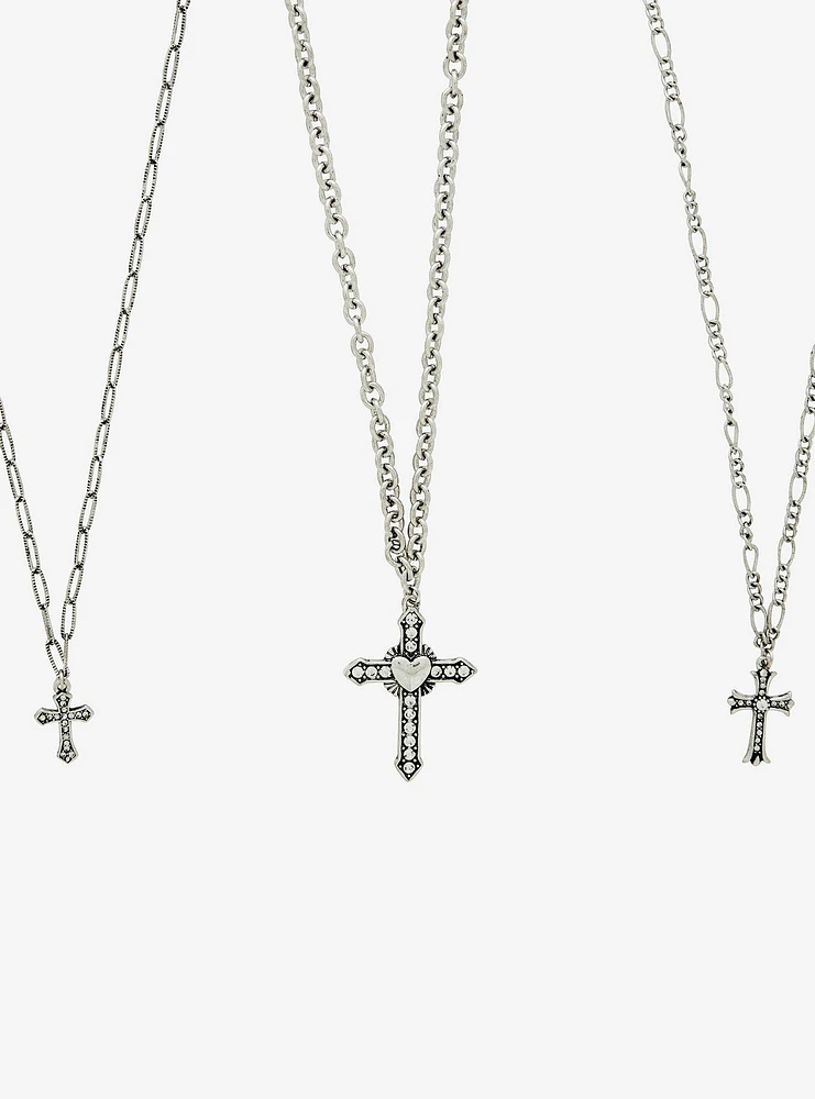 Social Collision Cross Pendant Necklace Set