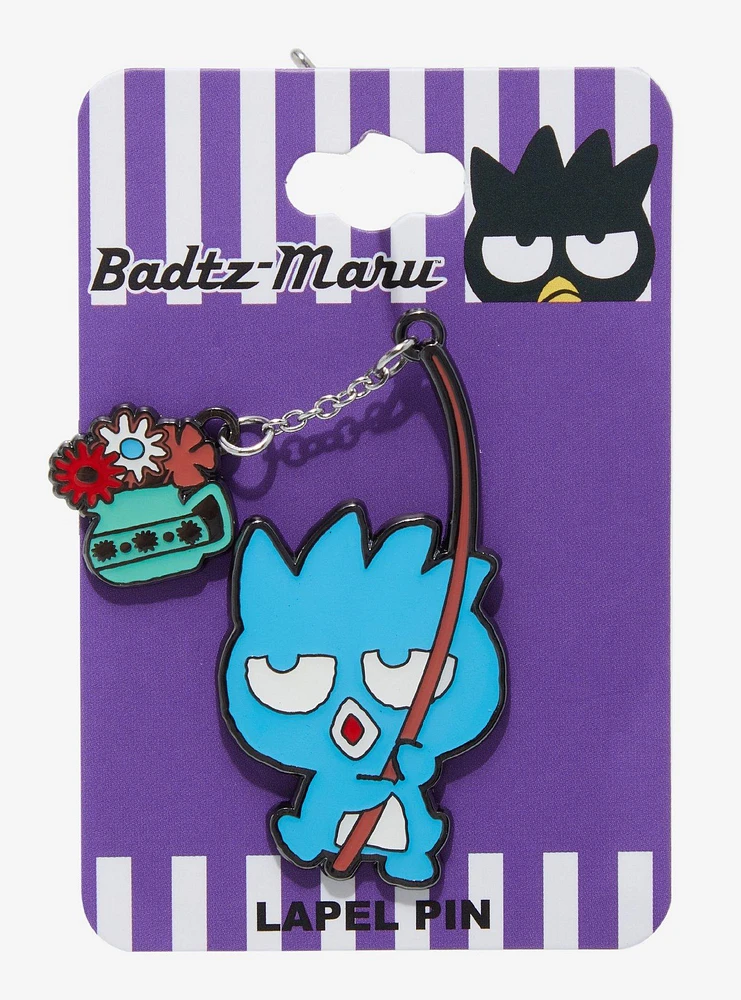 Batz-Maru Floral Fishing Pole Enamel Pin