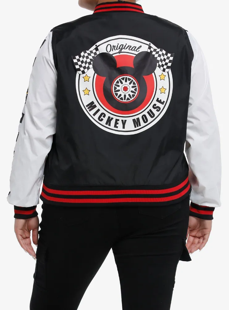 Disney Mickey Mouse Racing Girls Varsity Windbreaker Jacket Plus