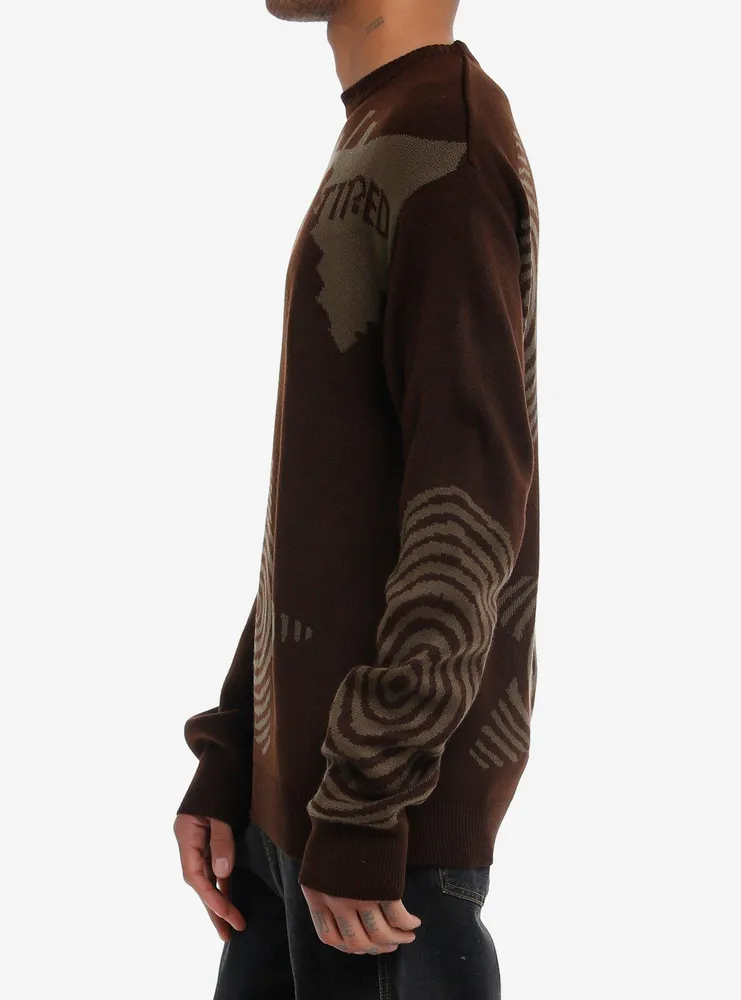 Grunge Swirl Star Intarsia Sweater