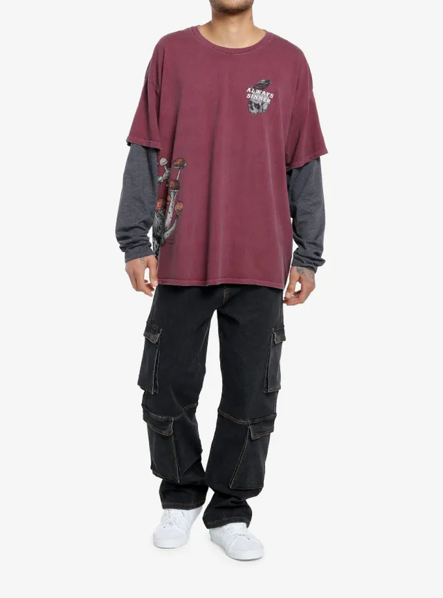 SOCIALCOLLISION Social Collision Always Sinner Skull & Mushrooms Twofer  Long-Sleeve T-Shirt at Hamilton Place in Chattanooga, TN
