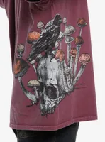 Social Collision® Always Sinner Skull & Mushrooms Twofer Long-Sleeve T-Shirt