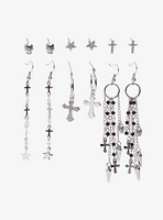 Social Collision Biker Skulls & Crosses Earring Set