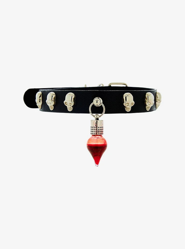 Social Collision® Skull Blood Vial Choker