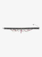 Social Collision Cross Lace Choker