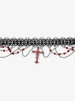 Social Collision Cross Lace Choker