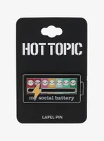 Social Battery Sliding Enamel Pin