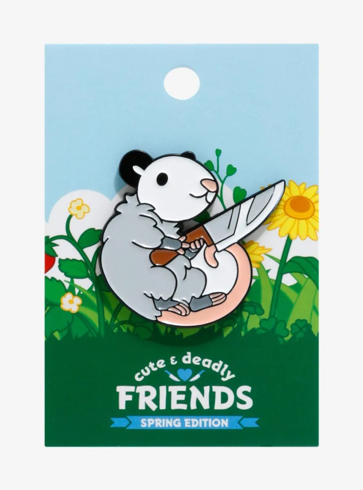 Possum With Knife Enamel Pin