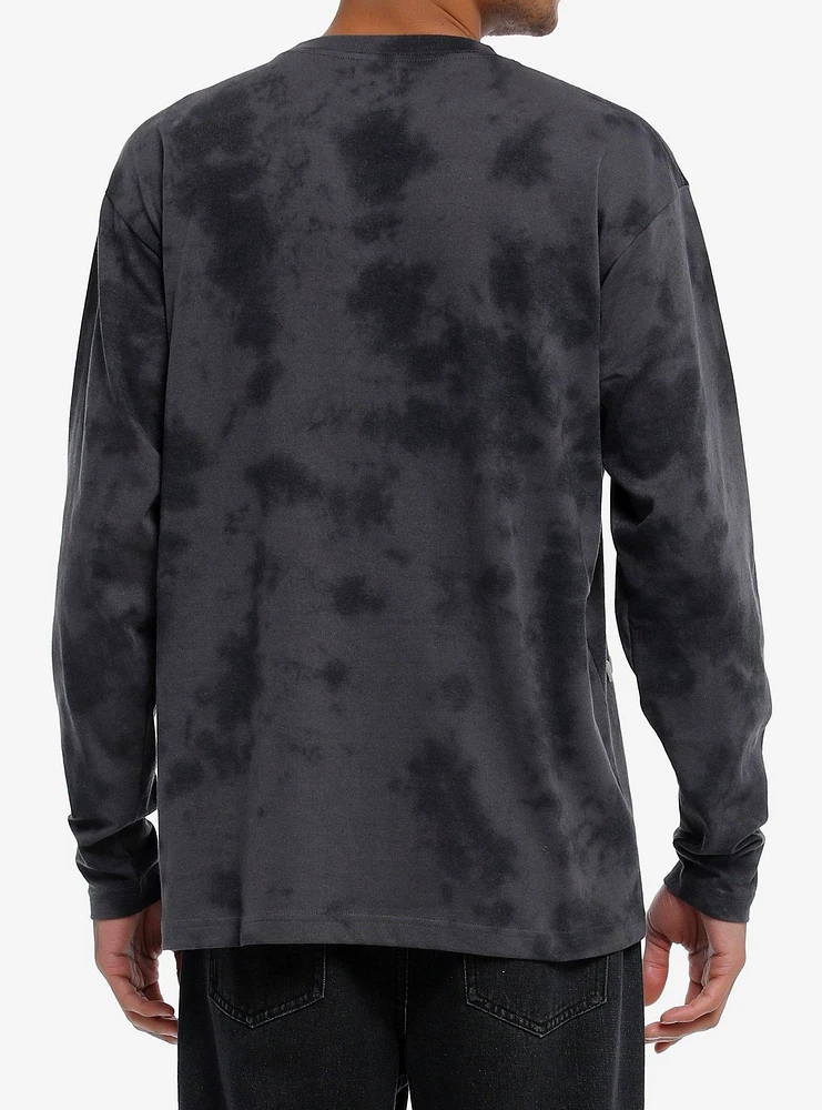 Distressed Moth Dark Wash Long-Sleeve T-Shirt