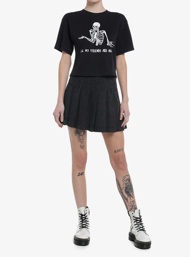 All My Friends Are Dead Girls Crop T-Shirt By Friday Jr.