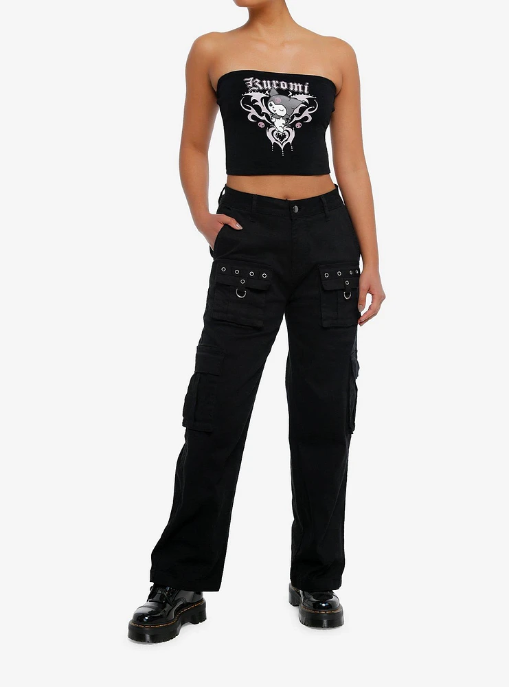 Kuromi Y2K Rhinestone Girls Crop Tube Top