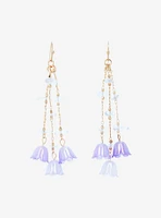 Thorn & Fable Purple Crystal Flower Drop Earrings