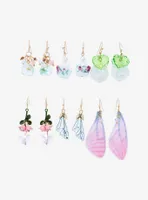 Thorn & Fable Fairy Wing Flower Drop Earring Set