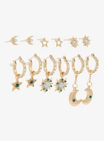 Cosmic Aura Gold Celestial Earring Set