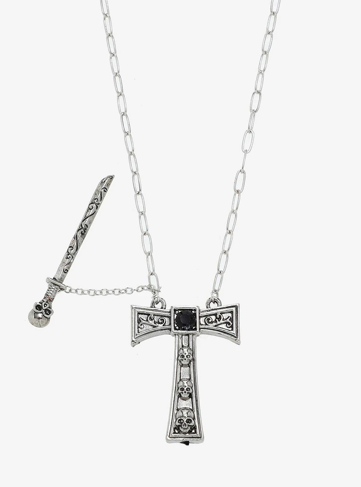 Skull Cross Sword Necklace