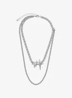 Social Collision Triple Star Layered Chain Necklace