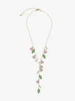 Thorn & Fable Pink Flower Lariat Necklace