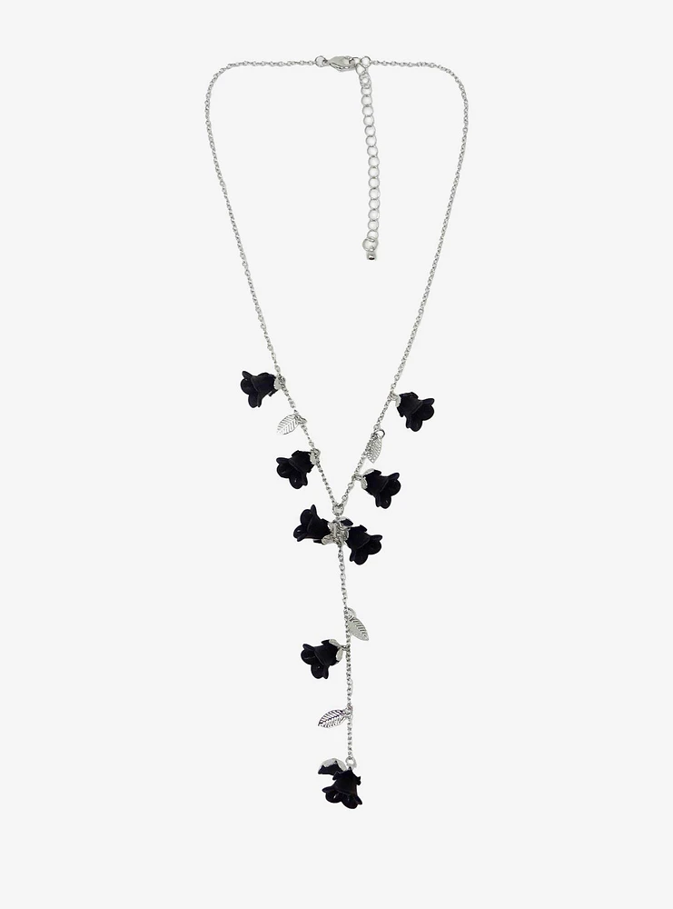 Thorn & Fable Black Floral Necklace