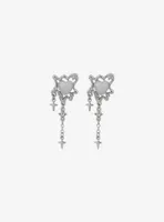 Social Collision Warped Heart Drop Earrings