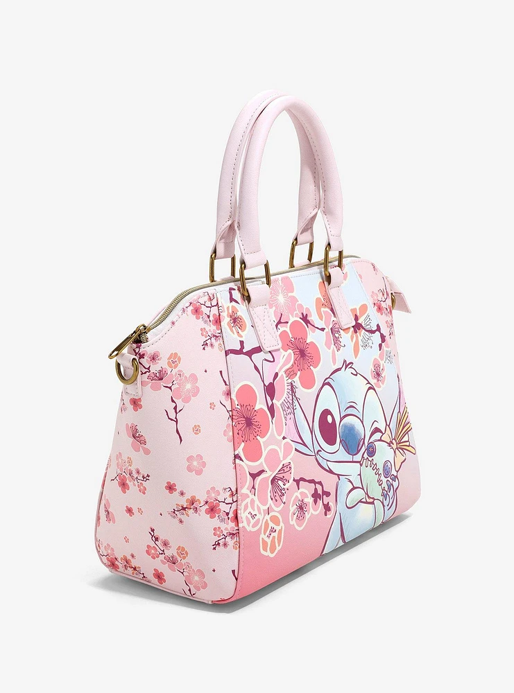 Loungefly Disney Stitch Cherry Blossoms Satchel Bag