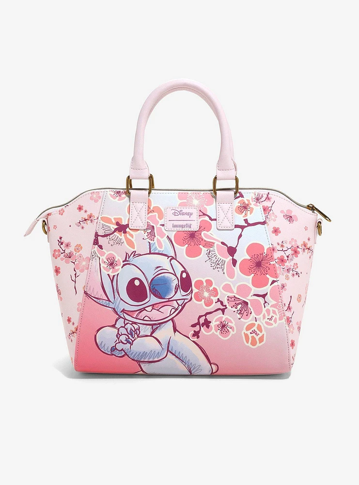 Loungefly Disney Stitch Cherry Blossoms Satchel Bag