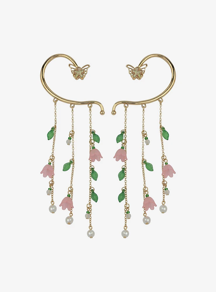 Thorn & Fable Butterfly Floral Ear Cuff Set