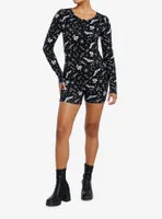 Cosmic Aura Bats & Snakes Long-Sleeve Romper