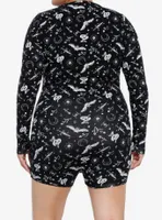 Cosmic Aura Bats & Snakes Long-Sleeve Romper Plus