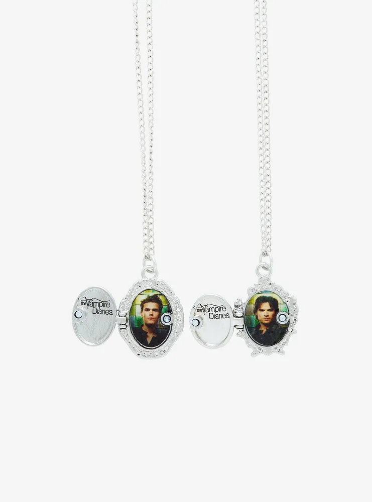 The Vampire Diaries Stefan & Damon Locket Best Friend Necklace Set