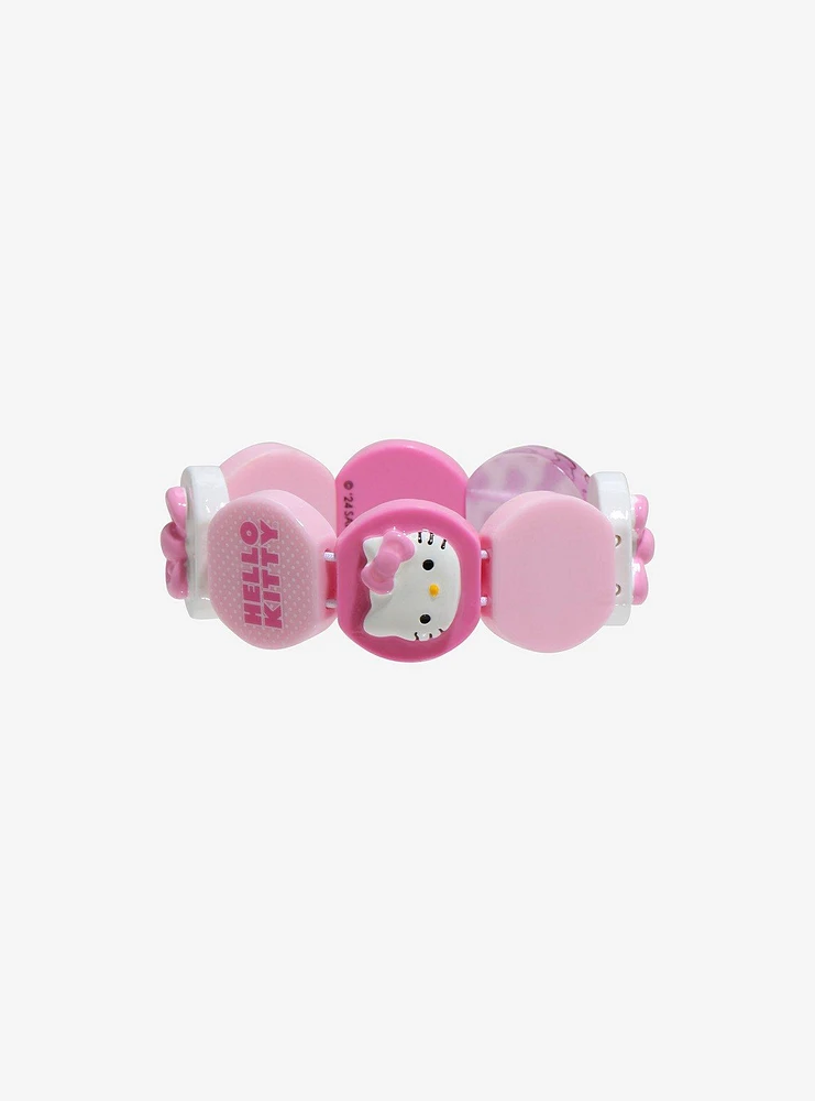 Hello Kitty Pink & White Icons Bead Bracelet