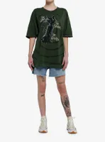 Coraline Collage Green Dark Wash Girls Oversized T-Shirt