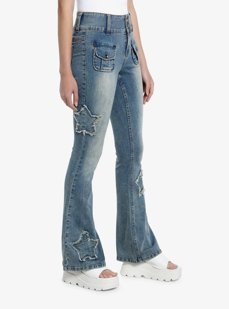 Sweet Society Star Low-Rise Flare Jeans