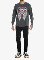 Winged Skull Cross Long-Sleeve T-Shirt