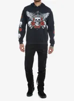 Crowned Skull With Wings Hoodie