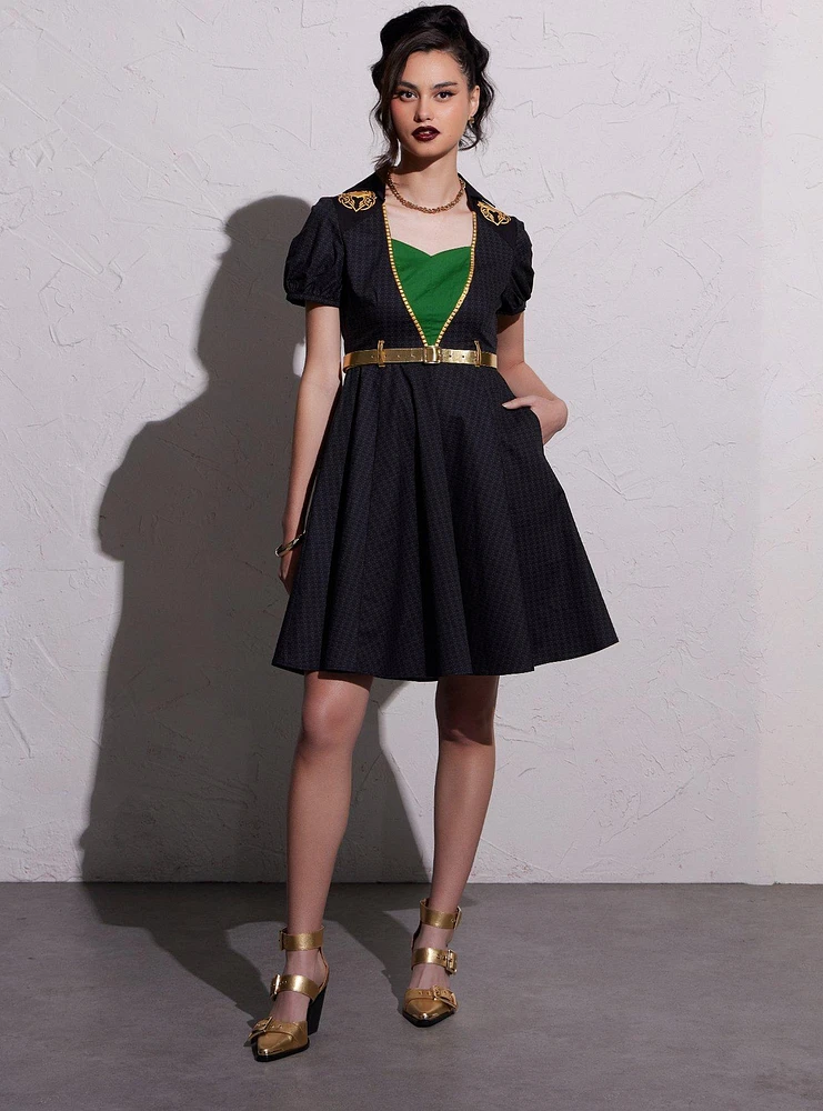 Her Universe Marvel Loki Gold Belt Retro Dress