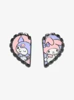 Loungefly My Melody & Kuromi Chain Heart Enamel Pin Set