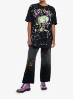 Invader Zim Just Smile Splatter Girls Oversized T-Shirt